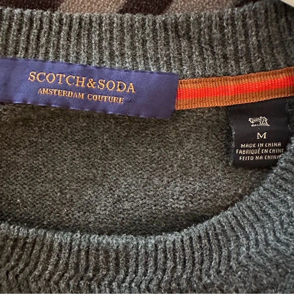 Scotch & Soda Sweater Amsterdam  Couture Logo Grey Crewneck Graphic Knit Mens M - Picture 6 of 10